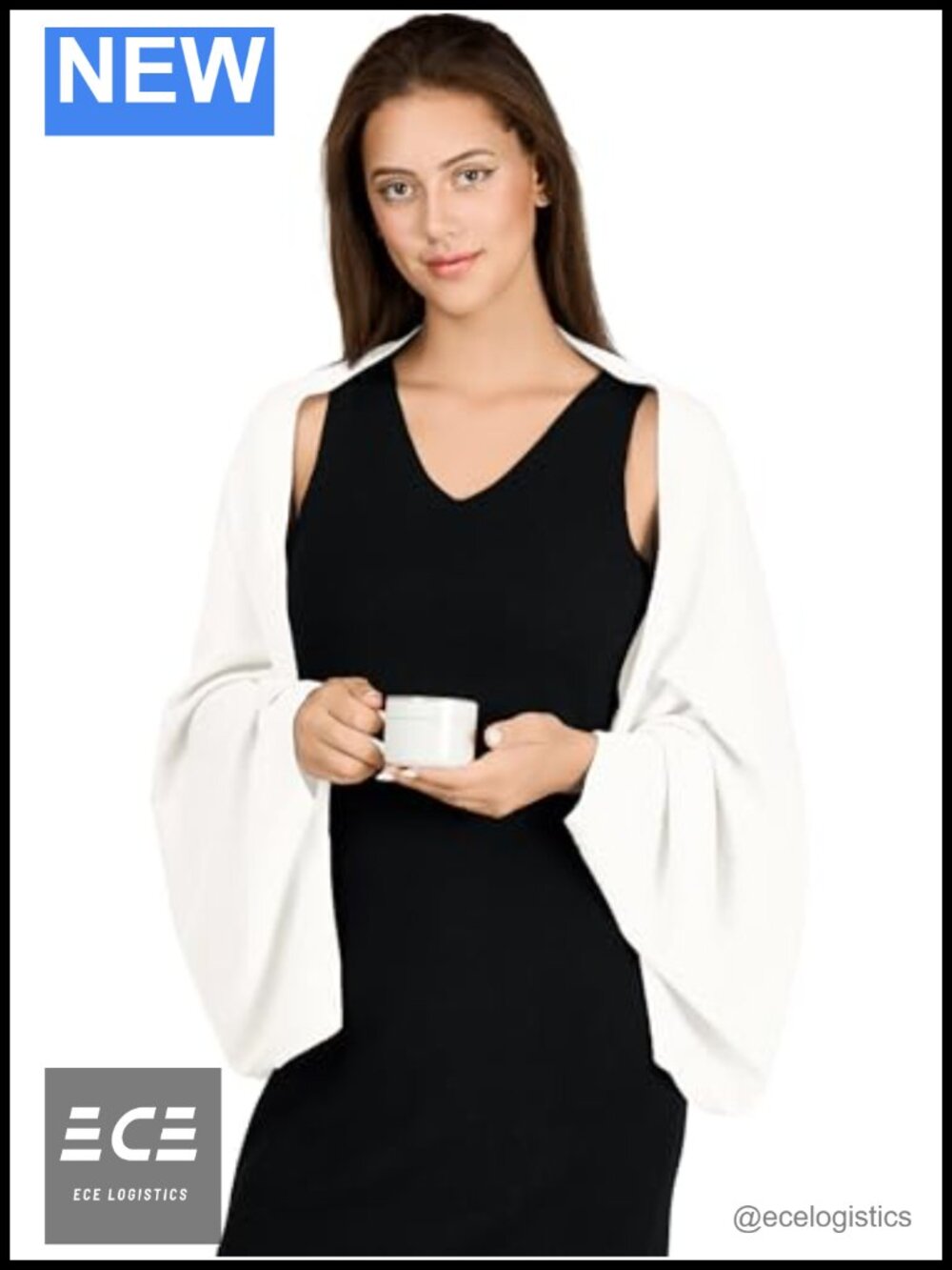 Sleeved Knit Shawl Wrap Scarf Soft Womens